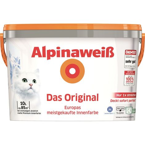 Alpinaweiß Das Original 10 l Innenfarbe Weiß Matt Wandfarbe