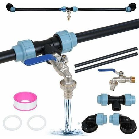 3/4"-IBC-Tankhahn + IBC-Ablaufadapter S60x6 DN50 + 3/4"-Schlauchanschluss-Set, für Tankzubehör, hochwertiges Messing (1/5)