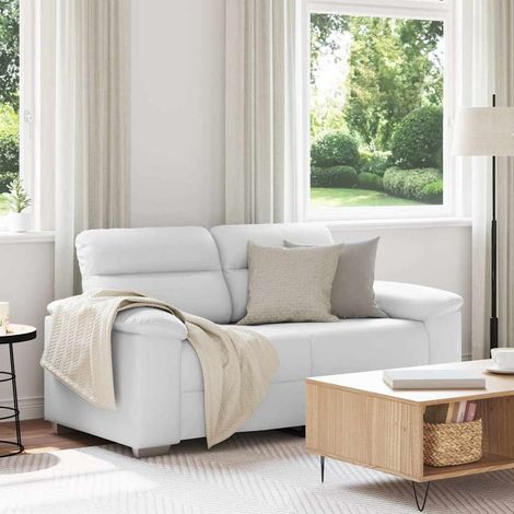vidaXL Canapé 2 places blanc 160x81x84 cm en similicuir (1/5)