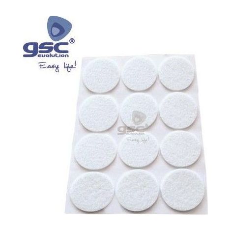 Set 12 runder Klebefilz Ø20mm Weiß GSC 003802751