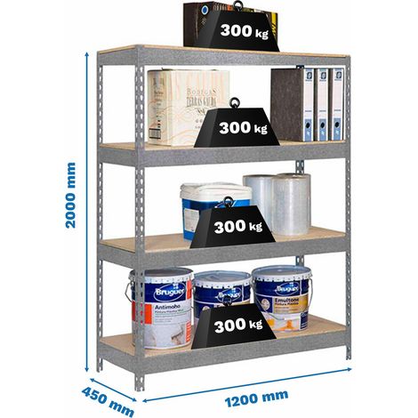 Simonrack Regale aus verzinktem Stahl 200x120x45 cm robust
