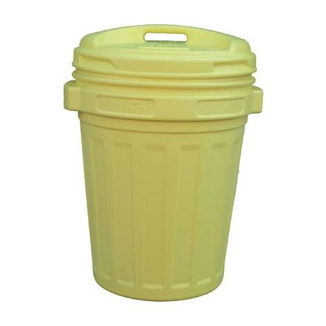 BIDONE IMMONDIZIA + COPERCHIO A VITE  GIALLO LT 70 CM 45 H.CM 62