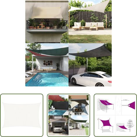 vidaXL Protection solaire -  Voile d'ombrage 160 g/m² Blanc 2x3 m PEHD (1/5)