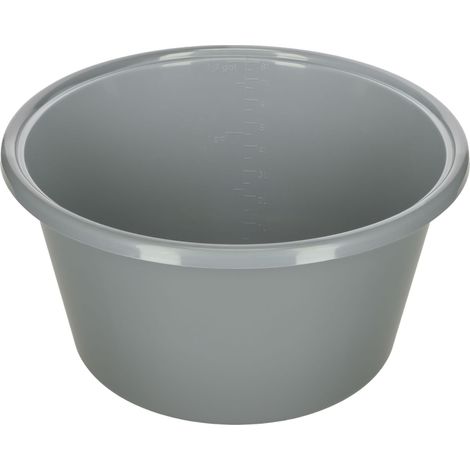 Gamelle, Gris, Ø31,5cm x 16,7cm, 8l, Plastique, Chevaux, veaux, résistante aux Chocs, résistante à la température