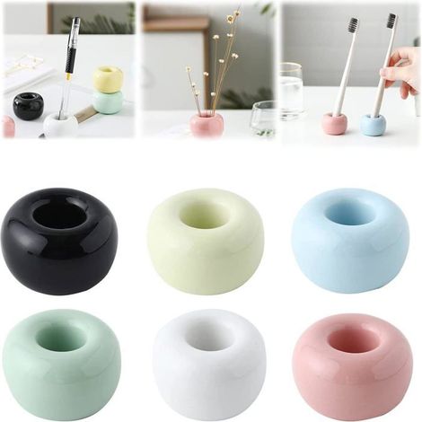 Ceramic toothbrush holder, miniature stand for 6 toothbrushes. (1/5)