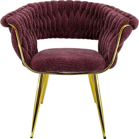 Marvin Poltrona Mavi In Velluto Intrecciato Con Gambe In Metallo Dorate Oro Poltroncina Di Design Seduta Imbottita Ergonomica Per Salotto Soggiorno Camera Elegante Rosa - 1 Poltrona (1/4)