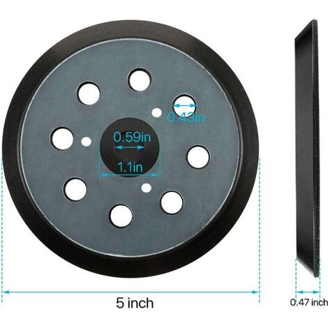 2Pcs Plateau Ponceuse pour 125mm, Plateau de Ponçage 8 trous pour Makita BO5041 M9202B M9204B DBO180 (1/3)