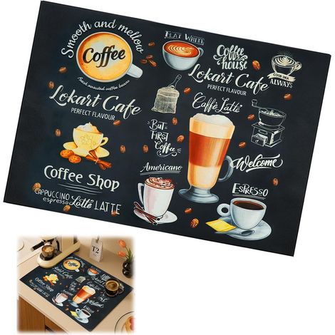 Alfombrilla antigoteo para café de 40×50 mm, de silicona, absorbente, para fregadero/baño/cocina. (1/4)