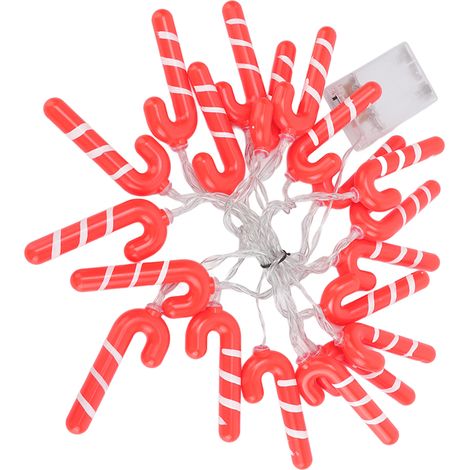 Weihnachtslichterkette in Form von Zuckerstangen, 3 m (9,8 ft), 20 LEDs, für Schlafzimmerdekoration und Partys. (1/5)