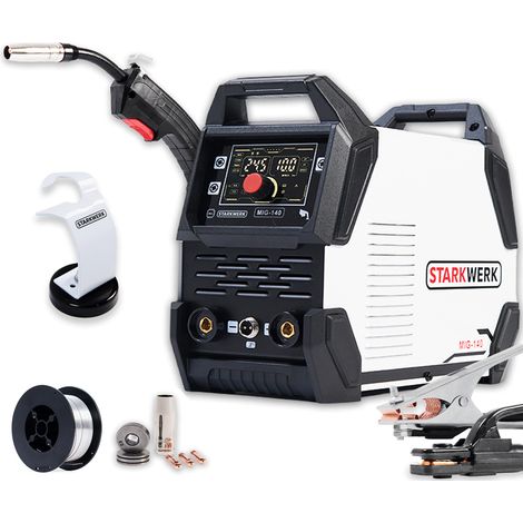 Starkwerk Synergic Fülldraht Schweissgerät MIG/MMA E-Hand 140 Ampere WIG TIG-LIFT FLUX