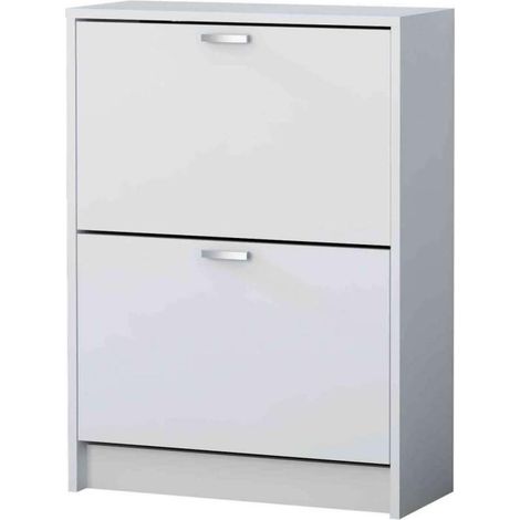 Mueble Zapatero Manila con 2 trampones en blanco. 60 cm(ancho) 81.6 cm(altura) 25 cm(fondo) (1/3)