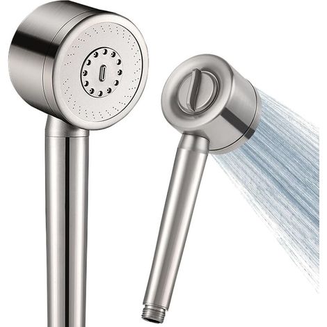 Pommeau douche inox 304 haute pression anti-calcaire, 3 modes SPA massage argent (1/4)