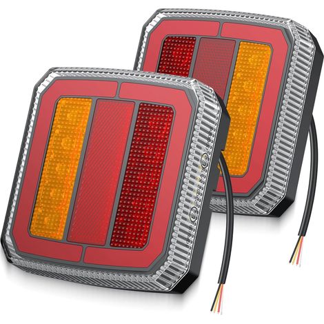 LED Trailer Lights Rear Light Kit 12-30V, Waterproof IP65, E-Marked Road Legal Tail Brake Indicator Lights with Reflector for Trailer Truck Lorry Caravan Van Tractor (screw mounting) (1/5)