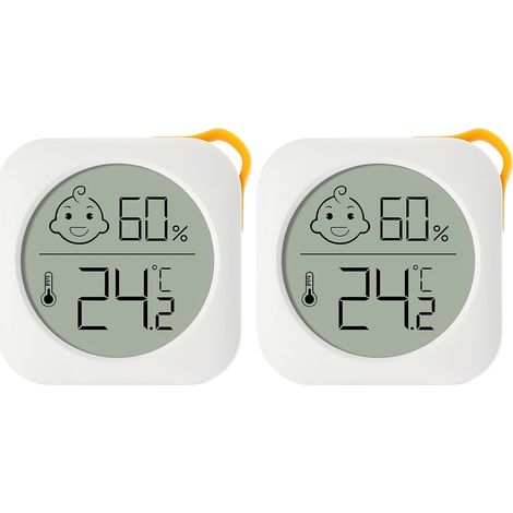 2er-Pack Mini-Digital-Thermometer mit hoher Präzision für den Innenbereich, Temperatur- und Feuchtigkeitsmesser für Komfort in Haus und Büro, Reptilienthermometer (1/5)