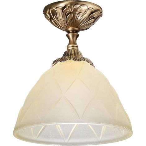 Deckenlampe Messing massiv Glas Jugendstil E14 Deckenleuchte