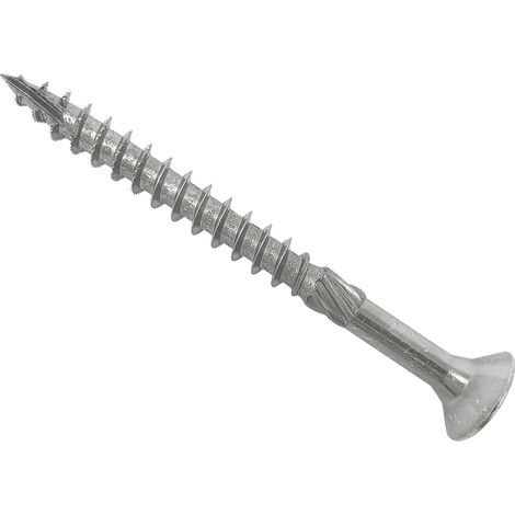 Vis extérieures Pozi 5,0 x 60 mm, boîte de 100. Fixations robustes et résistantes à la corrosion, idéales pour le bois, les terrasses, les clôtures et les projets structurels en plein air.