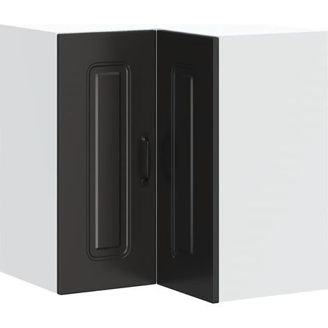 Pensile da Cucina Mobile pensile ad Angolo Kalmar Nero in Legno Multistrato (1/5)