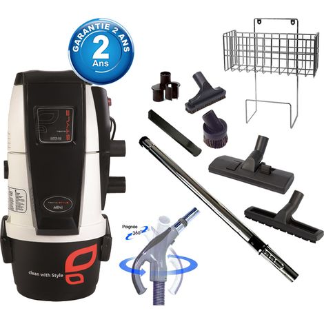 Aspiration centralisée sans sac Tecno Style MINI 150 (jusqu’à 150 m²), Garantie 2 ans + Set inter 9 M + 8 accessoires + 1 Kit de nettoyage micro offert (1/5)