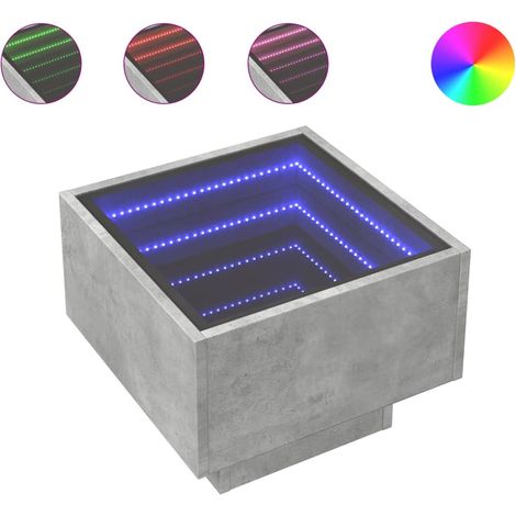 Maison Exclusive - Tavolino con LED Grigio Cemento 40x40x30cm in Legno Multistrato