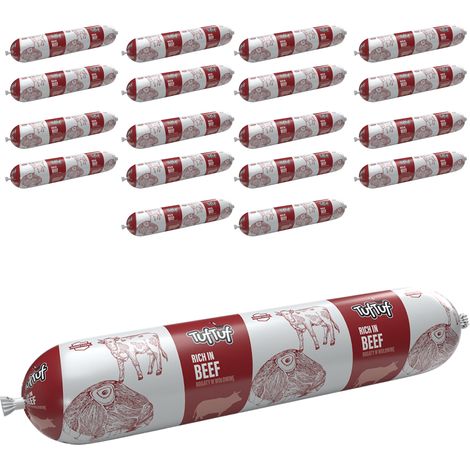 TufTuf Nassfutter für Hunde, Rindfleischriegel, 18 x 900 g, Komplettfutter (1/2)