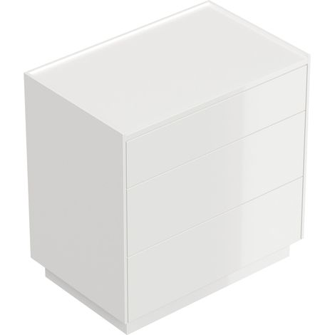 Nachttisch Lux XL 70cm, 3 Pushauszüge lackiert Weiß Hgl für Boxspringbett (1/5)