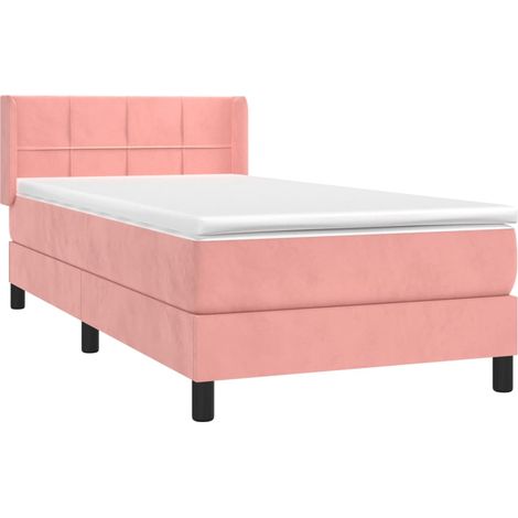 Sommier à lattes de lit avec matelas Rose 100x200 cm Velours (1/5)
