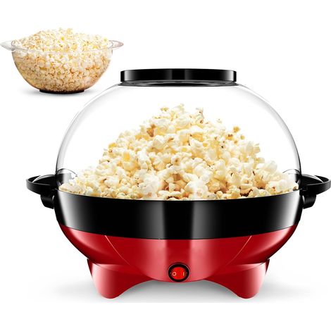 Máquina de palomitas estilo retro roja – Popcorn maker de aire caliente sin aceite, con medidor y tapa desmontable, para fiestas y hogar (1/5)