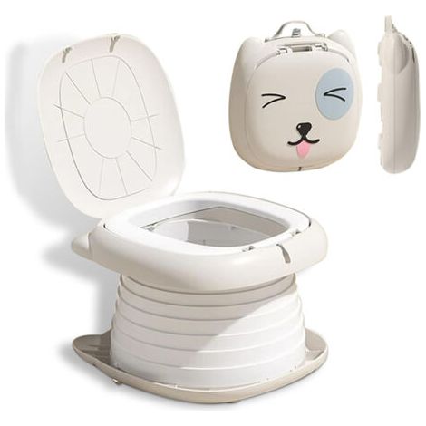 Pot pour bébé léger et portable – Matériau ABS non toxique – Capacité 50 kg – Inclus : sacs poubelle et sable absorbant – Utilisation maison ou camping