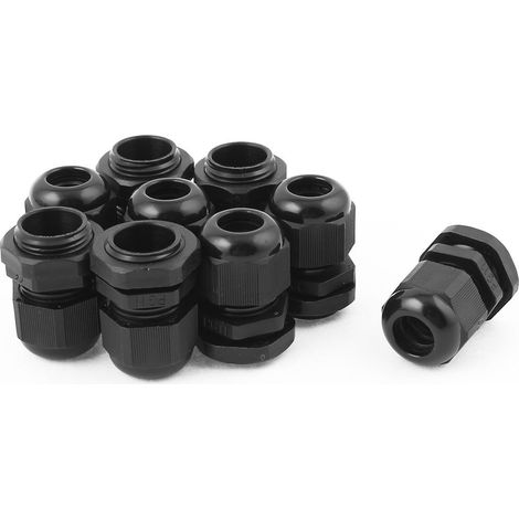 9pcs M18 18mm compression étanches IP68 Presse-étoupe noir farce TRS