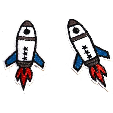 2 Stück Weltraum-Stickerei-Stoffaufnäher zum Aufbügeln, DIY-Kleidungsdekoration, Applikation (7)