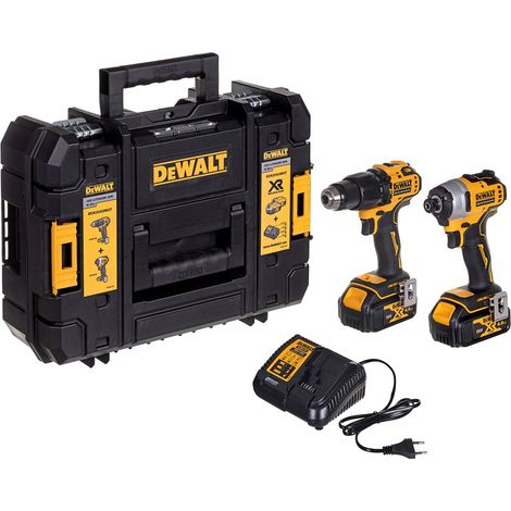 DeWALT - Akku-Set Schlagbohrschrauber und Schlagschrauber, 18V, 2x 4,0 Ah Akku Li-Ion, Ladegerät DCK2062M2T (1/5)