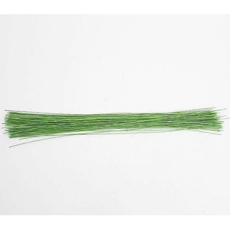 Fil de fer floral vert, 100 pièces par paquet, fil de fer épais peint pour tiges de fleurs, compatible avec les fleurs artificielles, les décorations de bouquets de mariage et les travaux manuels, 36 (1/4)