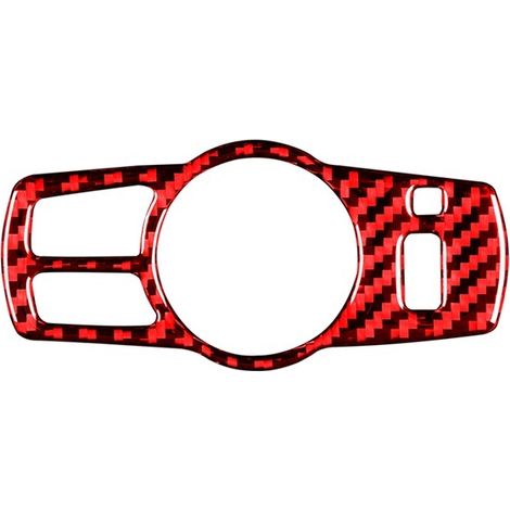 (ROUGE) Compatible avec BMW Série 5 F10 F18 (2011-2017) : Accessoires intérieurs en fibre de carbone pour interrupteur de phares, cadre et cache-autocollants. (1/5)