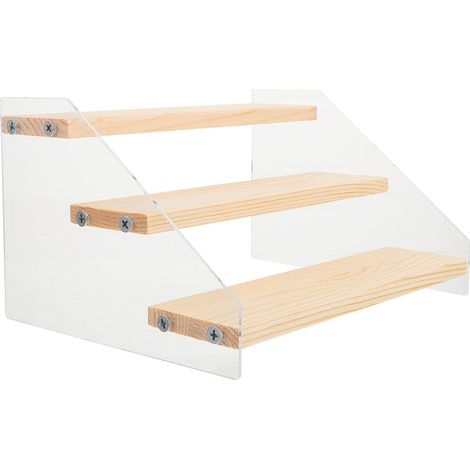 Présentoir à Desserts à Plusieurs Niveaux en Acrylique et Bois, Étagère de Rangement à Gradins Élégante, Gain de Place Solide pour Salon Cuisine (1/5)