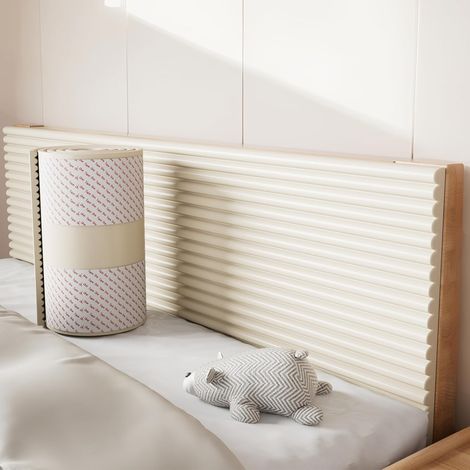 Lot de 20 panneaux muraux rembourrés épais anti-collision 3D auto-adhésif 1,2 cm Revêtement mural décoratif pour chambre à coucher et salon - 1,2 cm (1/5)