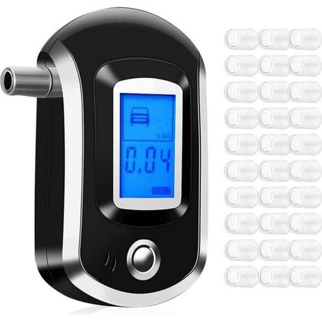 Ethylotest, Alcootest Portable avec Ecran LCD Numérique Détecteur Testeur d'alcool Précis Détecteur d'alcoolémie avec 30 Embou[1605] (1/5)