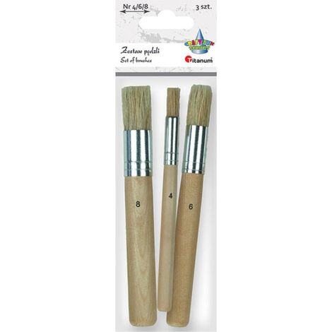 Pinceles redondos de cerdas para mezcla de cintas (3 unidades)
