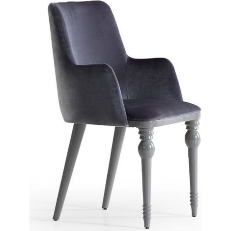 Set 2 Sedie in vellutino grigio con gambe in tinta Zen – Elegante e confortevole (1/5)
