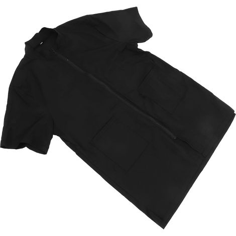 Tablier de toilettage Healeved en nylon noir, avec fermeture éclair longue et manches courtes, pour (1/5)