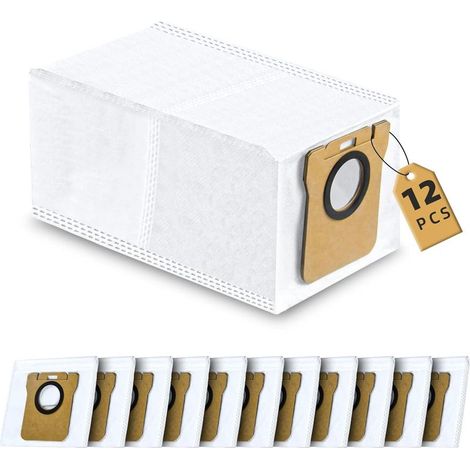 12 sacs à poussière pour station de nettoyage automatique des aspirateurs Dreame L10s Ultra / L10s Pro Ultra / L20 Ultra / Xiaomi X20+, sacs grande capacité de 2,5 L, pièces de rechange pour station d (1/5)
