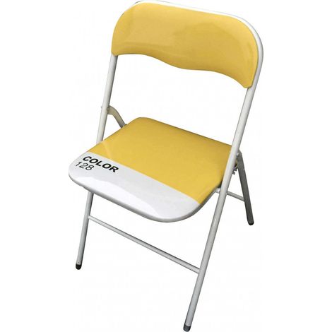 Sedia da Giardino Pieghevole Slim 44x45x79 h cm in Acciaio Gialla Color (1/3)