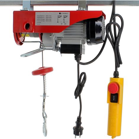 Gt Market – Palan électrique 250 kg avec télécommande – Câble acier 12m – Moteur 450W – Protection IP54 pour espaces confinés (1/4)
