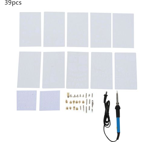 Lot de 39 pièces Stylo à graver électrique 60W Kit fer à souder Pyrographie Outil artisanal 110V Fiche US (1/5)