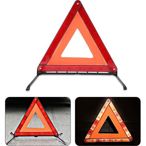 Triangle réflecteur pliable signalisation panneau d’urgence véhicule stop auto sécurité routière accessoire voiture (1/5)
