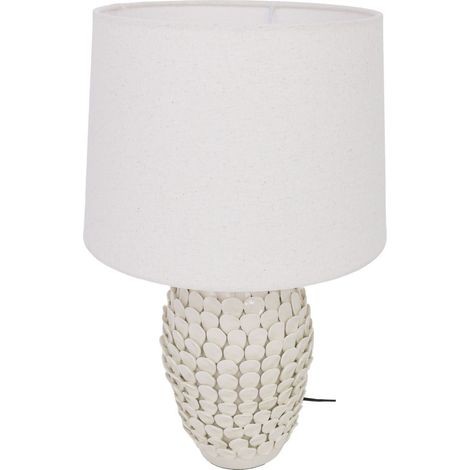 Lámpara de mesa de cerámica blanca D30x52h cm (1/5)