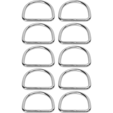 10 Anneaux D en Acier Inoxydable 316 pour Planche de Surf et Kayak - Boucle D 6mm sans Soudure - Lot de 10 Pièces (1/5)
