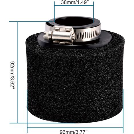 Schwamm-Luftfilter, geeignet für Offroad-Motorräder und ATVs, schwarz: 38 mm (1/4)