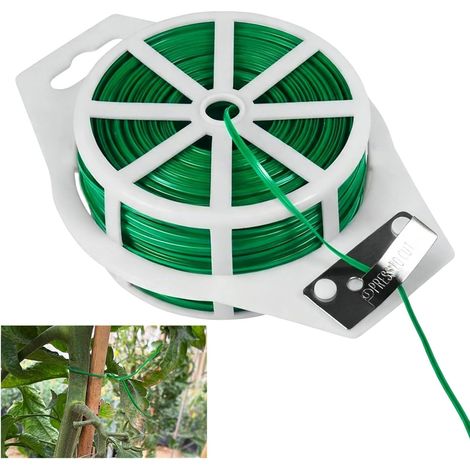 100M Fil Jardinage, Jardin Réutilisable avec Coupe Fil Multifonctionnel pour Plante Grimpante Fleurs Tomate Câble Organisation, Vert (1/5)