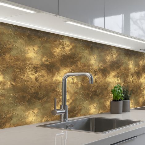 Kitchen Splashback Antique - Metallic look - Gold 150x80 cm (1/5)