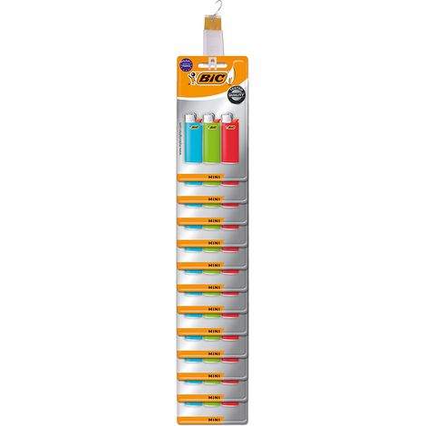 Accendino mini j25 colori assortiti blister 3 pezzi in striscia de 12 pezzi